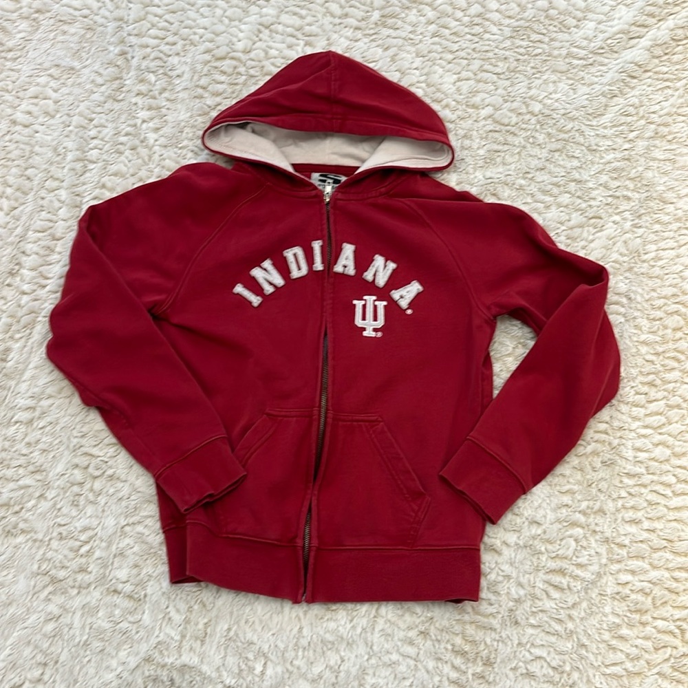Indiana University zip-up hooded sweatshirt